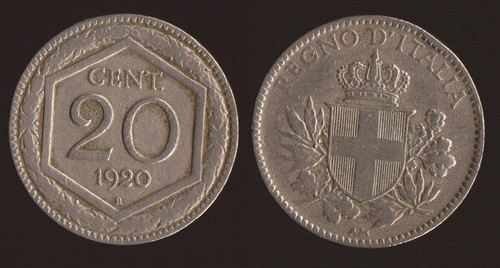 Centesimi 1920 esagono - centesimi,