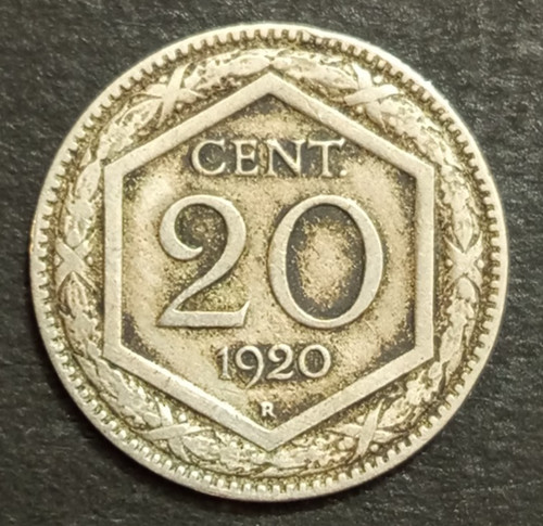 Centesimi lire esagono 1920 - lire,