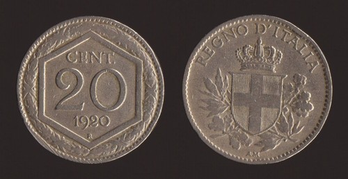 Centesimi 1920 esagono - centesimi,